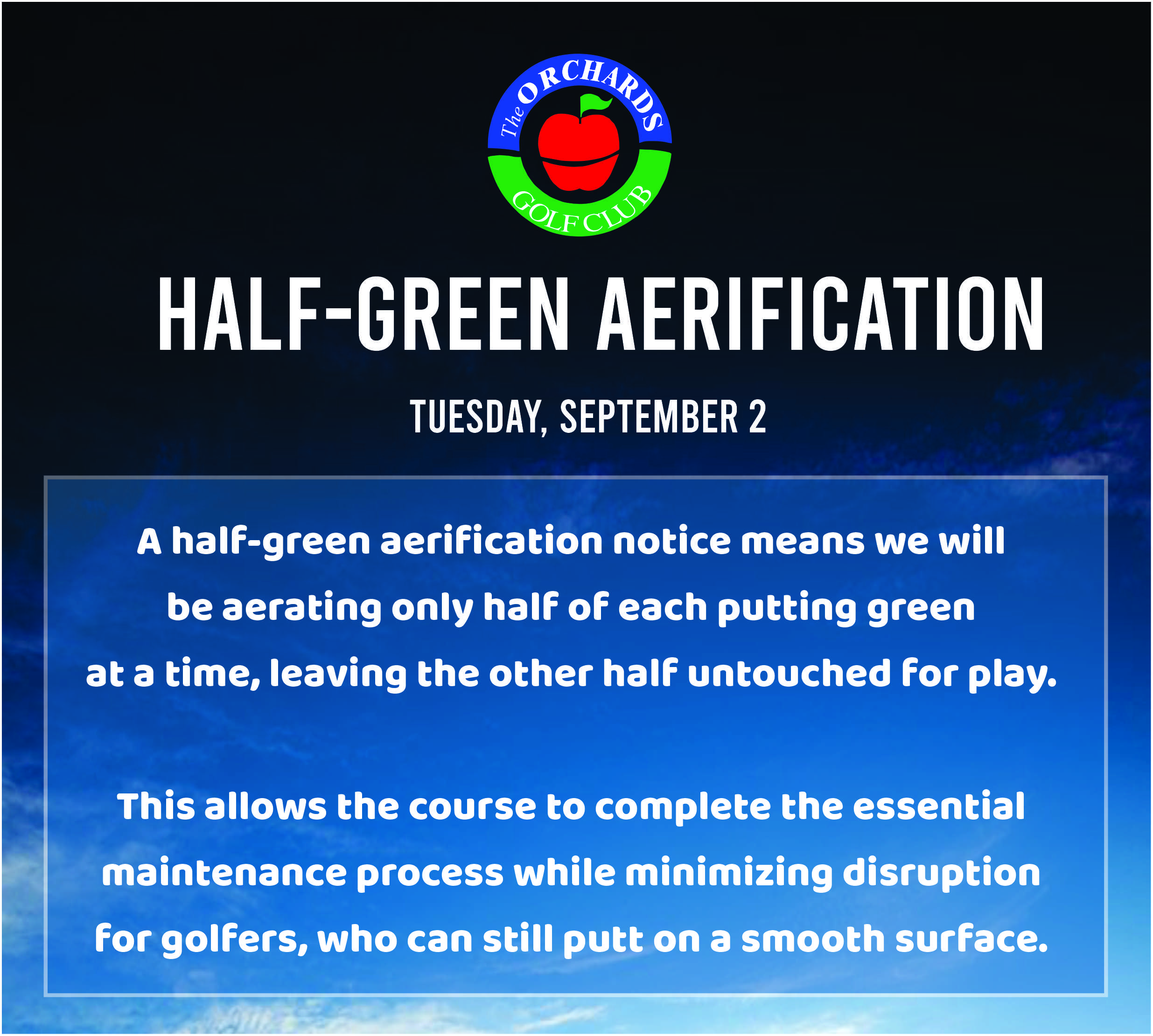 half green aerification half page